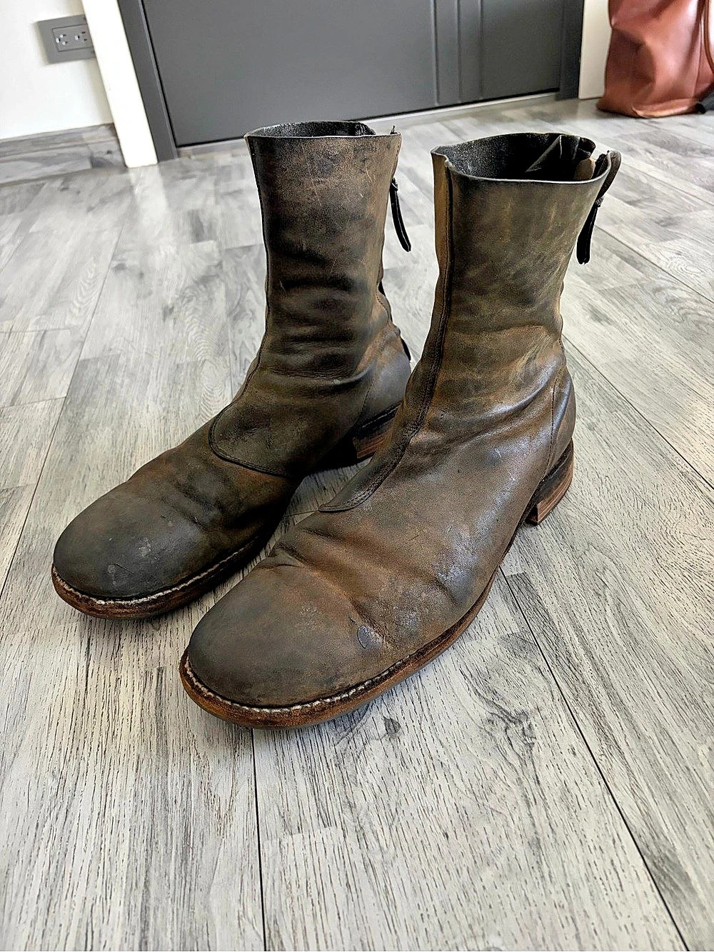 RARE Rick Owens Archive Early Back-Zip Boots Sample Runway Pair